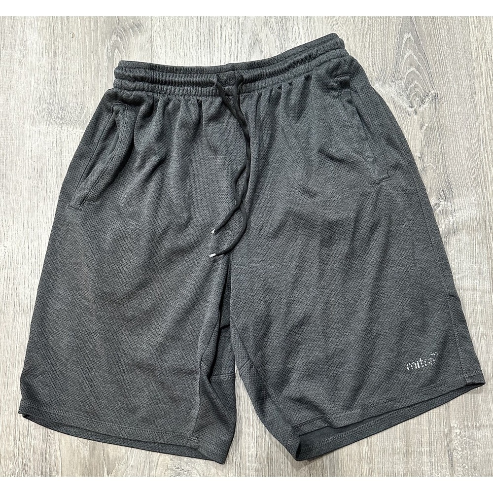 Mitre‎ Shorts Men's Medium Athletic Gray Pockets Gym Running Shorts